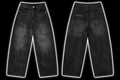 Oversized barb wire black denim jeans (limited)